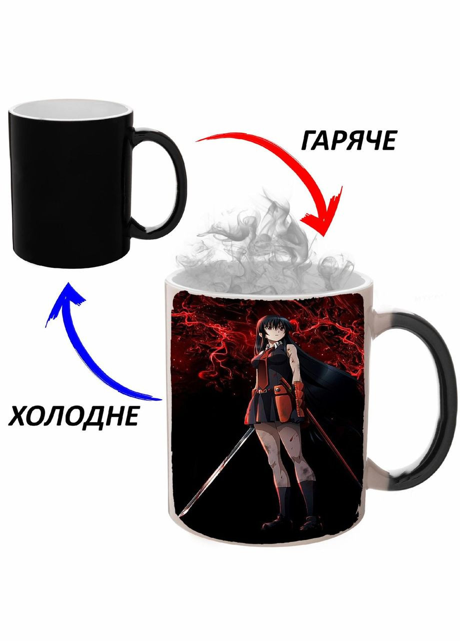 Чашка хамелон Убийца Акаме! Аниме #003 (кружка, чашка) Черная 330 мл No Brand (323472635)