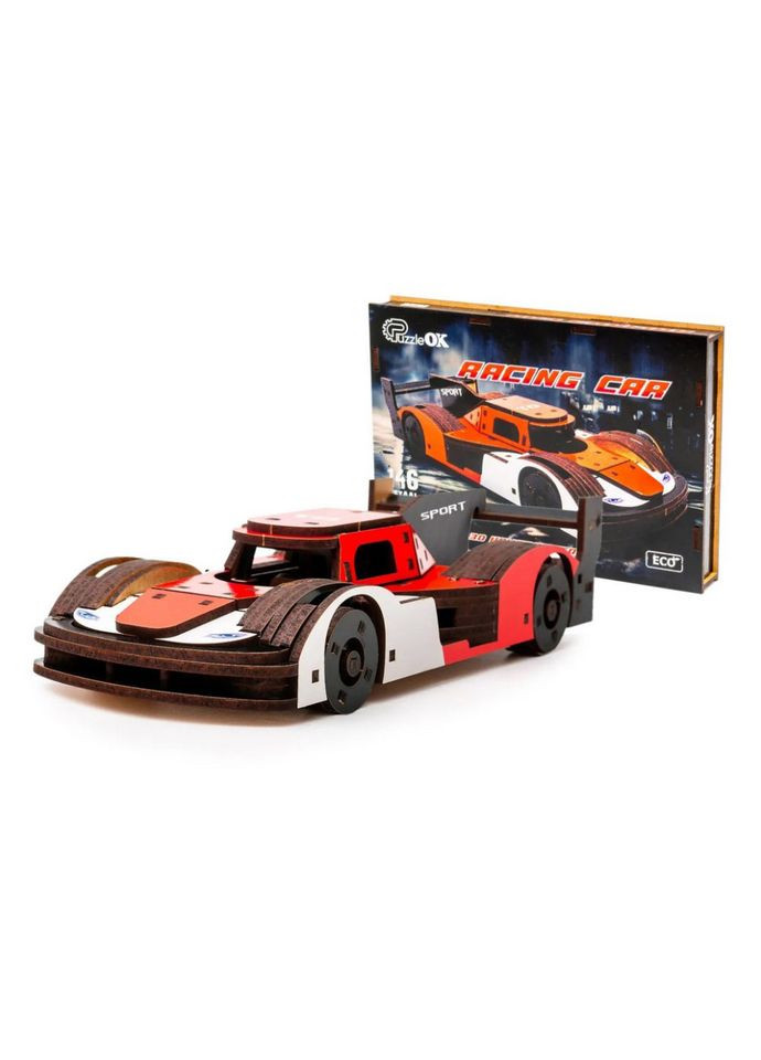 Дерев'яний 3D конструктор Racing Car Puz-01037, 146 деталей PuzzleOK (337500164)
