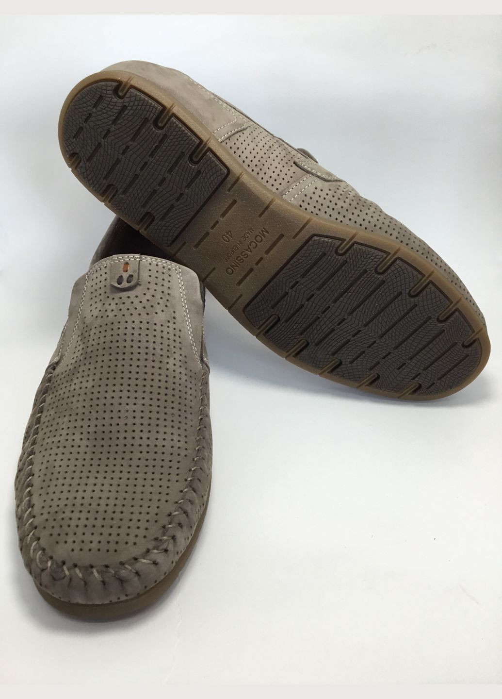 Бежевые мужские летние мокасины бежевые Stepter