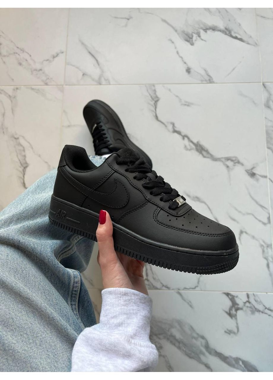 Кроссовки женские Nike Air Force 1 Low 07 Premium Black CW2288 Найк Аир Форс 1 чёрные демисезоны (369384106)