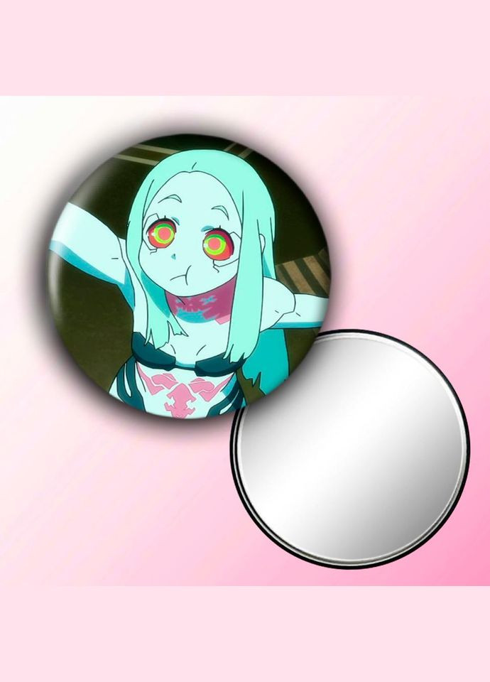 Зеркальце косметическое карманное Аниме Киберпанк #0013 с рисунком круглый 56 мм No Brand (309156698)