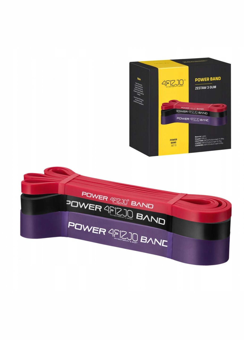 Еспандер-петля Power Band 6-26 кг резина для фітнесу і спорту, набір 3 шт Mix (P-5907222931554) 4FIZJO (301671729)