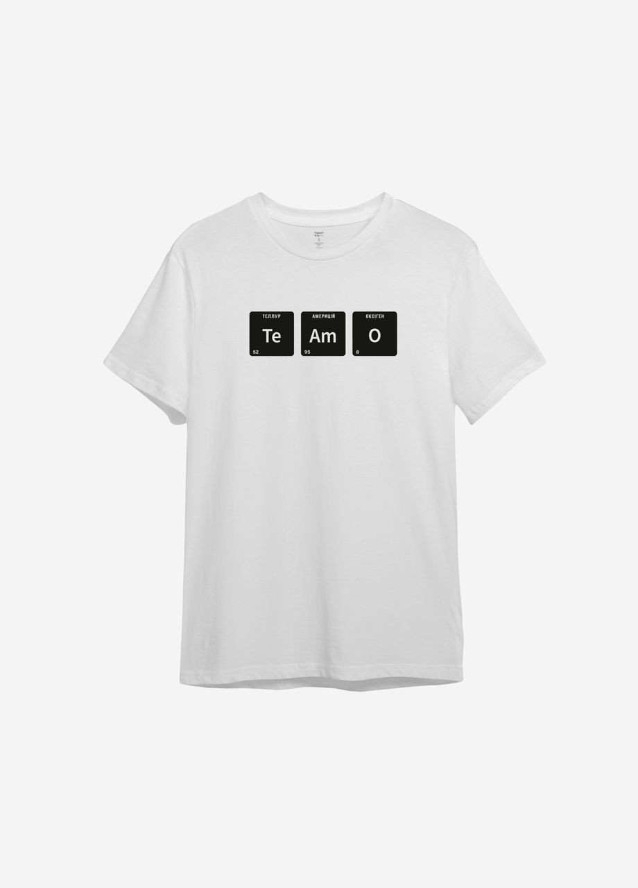Белая всесезон футболка с принтом "te a mo" ТiШОТКА