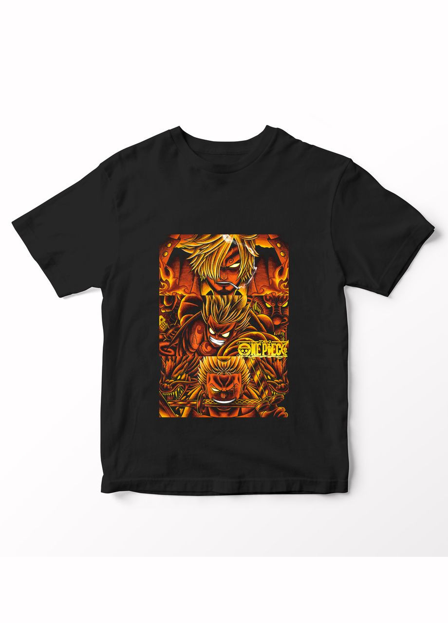 Черная футболка с аниме принтом one piece - 13 No Brand