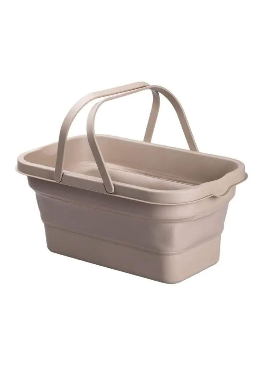 Складная корзина для пикника с крышкой-столиком 44.8х26х14 см Бежевая SJ-0120BE LUGI (351432074)