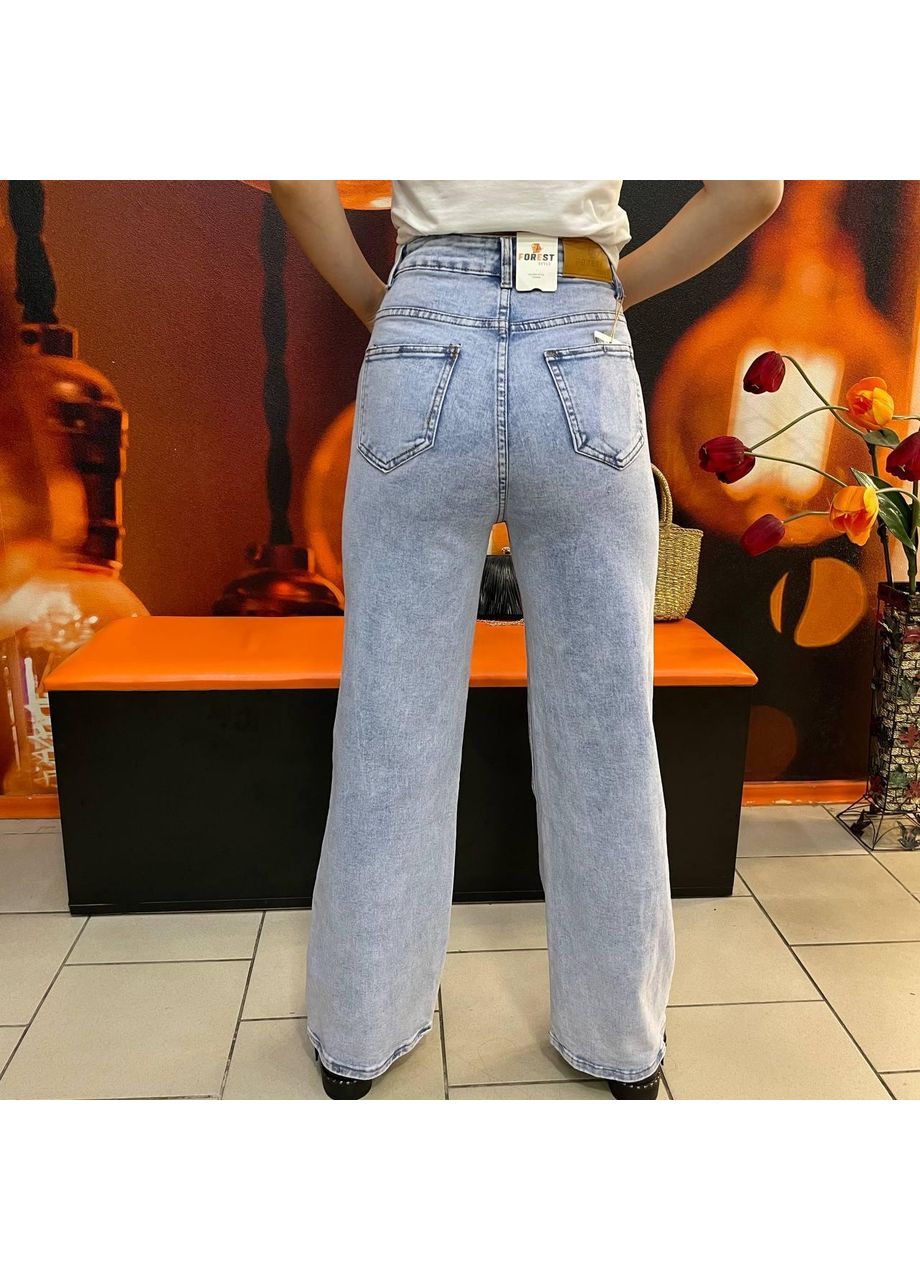 Джинсы женские прямые коттон трубы високие 27 голубые Forest - (363053816)