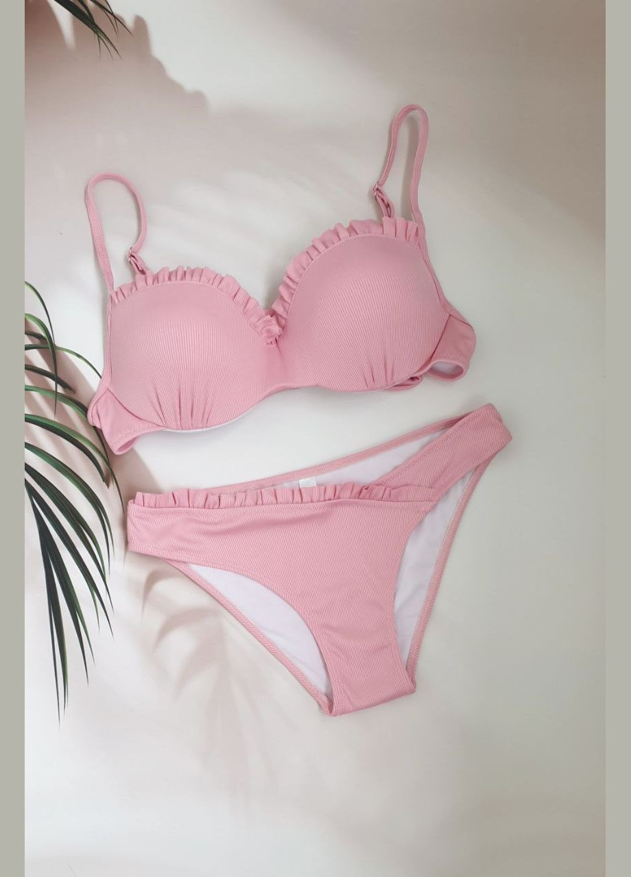 Світло-рожевий літній молодіжний роздільний купальник анжеліка роздільний No Brand