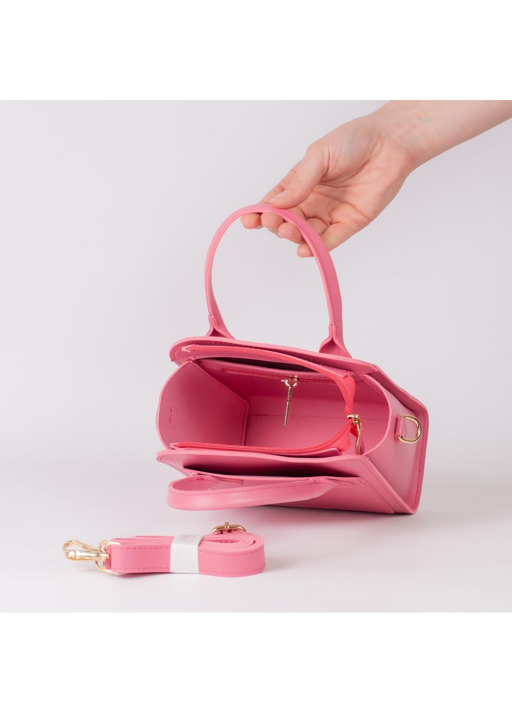 Сумка женская Кросс боди розовая из экокожи NIUNIU (361230260)