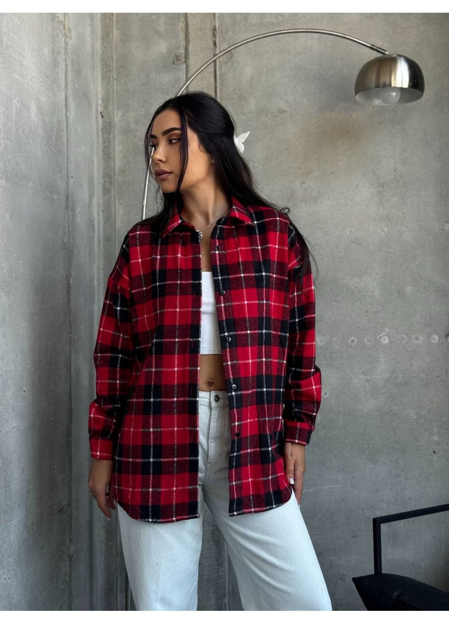 Тепла байкова сорочка в клітинку | Кашемір байка | Розмірна сітка в описі GD/GL Модний простір (364965324)