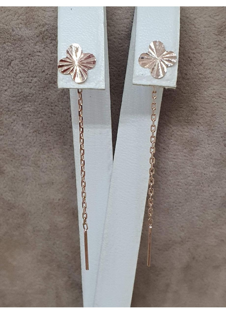 Золоті сережки-протягання Конюшина. 210111_А FAVORITUM (362947028)