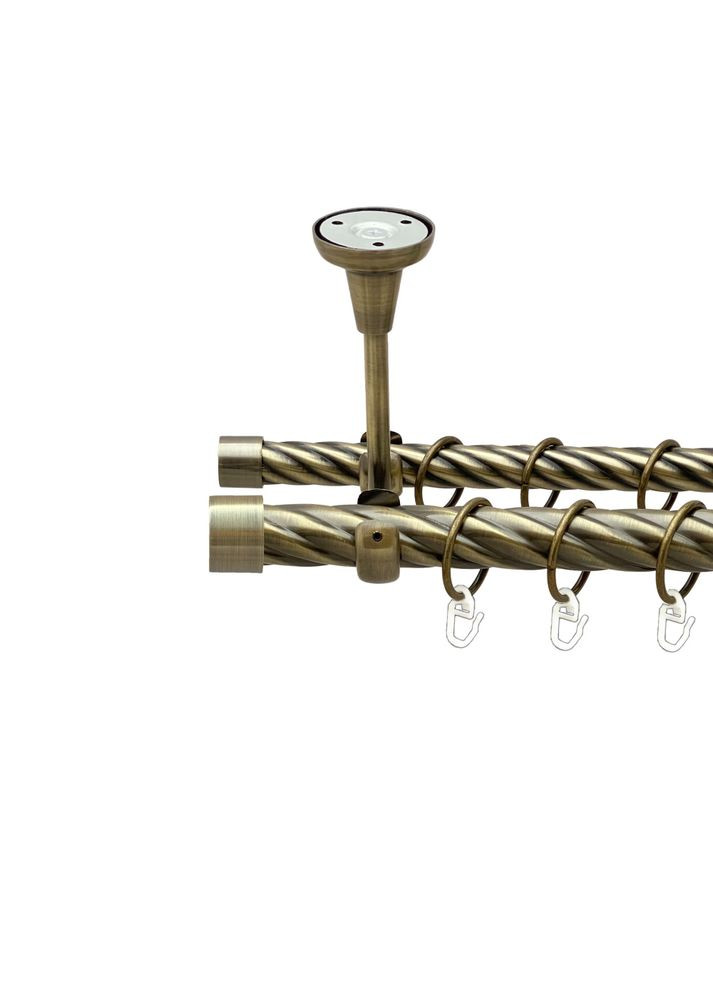 Карниз Заглушка металевий дворядний відкритий до стелі скручена труба Антик 25\19 мм 300 см (00-00025787) ORVIT (300843603)