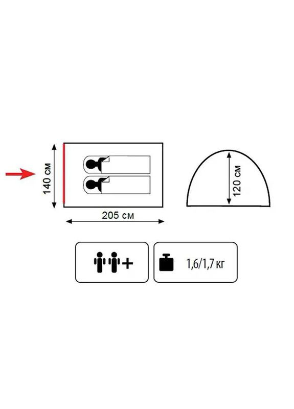 Палатка четырехместная Summer 4 (v2) однослойная (UTTT-029) Totem (335406433)