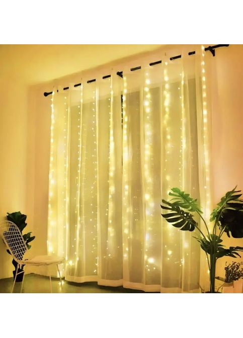 Гирлянда электрическая «Штора», 150 LED теплый белый, 3x1,5м, USB, с пультом, от сети Chomik (369144816)