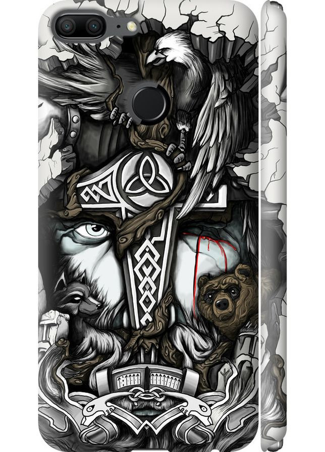 3D пластиковий матовий чохол 'Тату Вікінг' для Endorphone Huawei Honor 9 Lite (257835294)