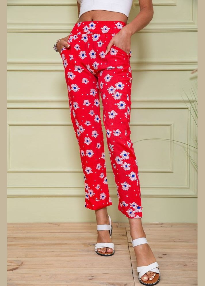 Женские бриджи на резинке красные в принт размер S (sku_172R66) Ager (316504413)