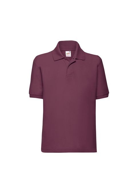 Бордова літня футболка поло дитяча 65/35 polo kids (0634170/141116) Fruit of the Loom