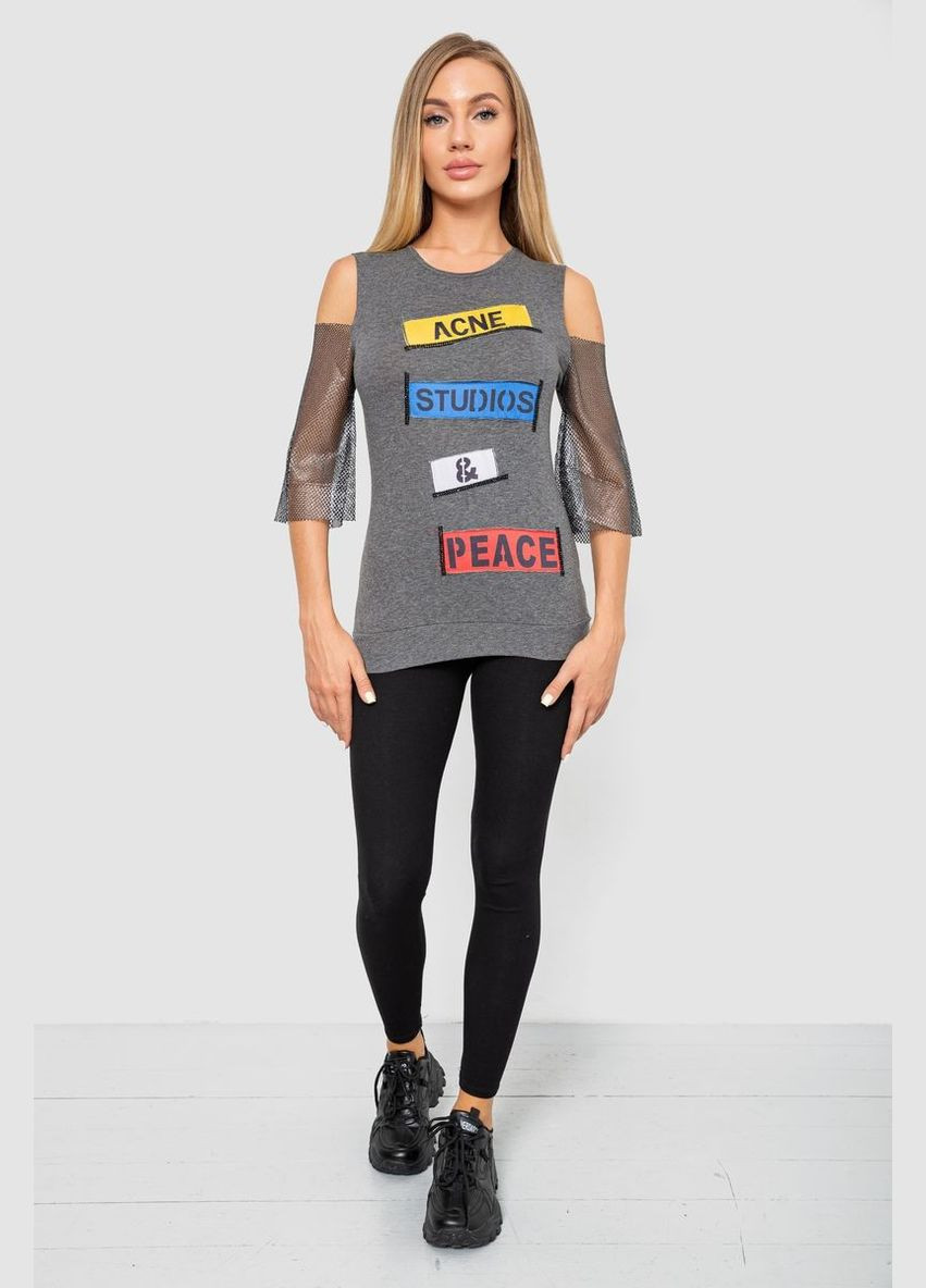 Повседневная женская однотонная футболка Ager 247R027 - (301768763)