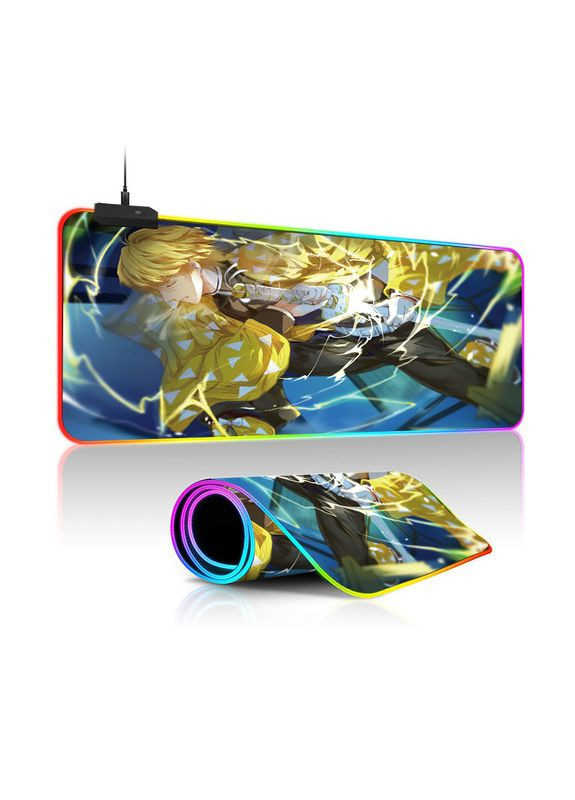 Ігрова поверхня для мишки з аніме принтом "Клинок, що розсікає демонів" LED-підсвітка 800*300*4 мм 1011 No Brand (302372670)