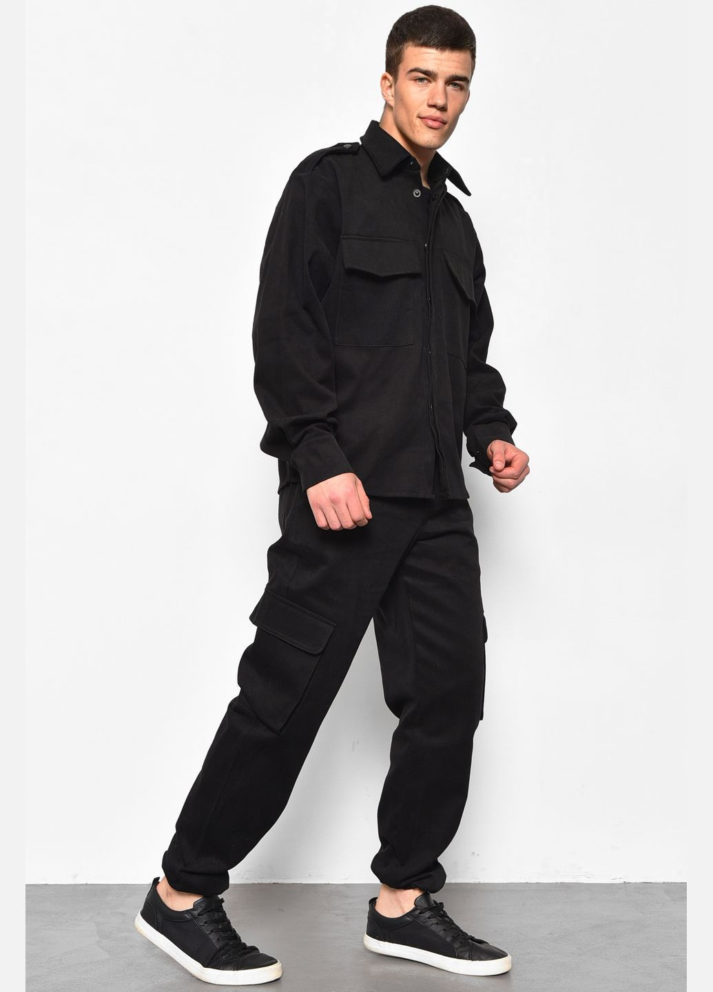 Черный демисезонный костюм мужской черного цвета брючный Let's Shop