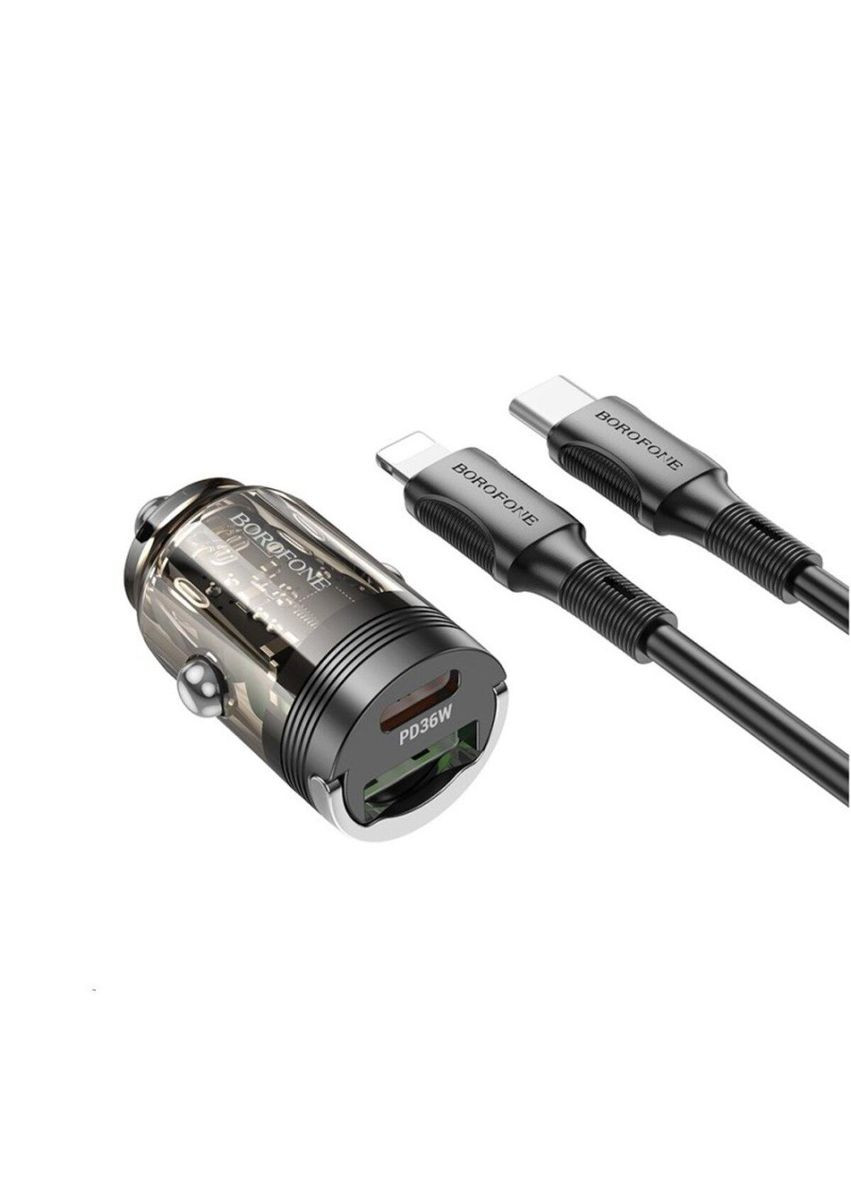 Автомобильное зарядное устройство BZ29A Talented PD36W+QC3.0 автомобильный зарядник (C to iP) Black Borofone (304253391)