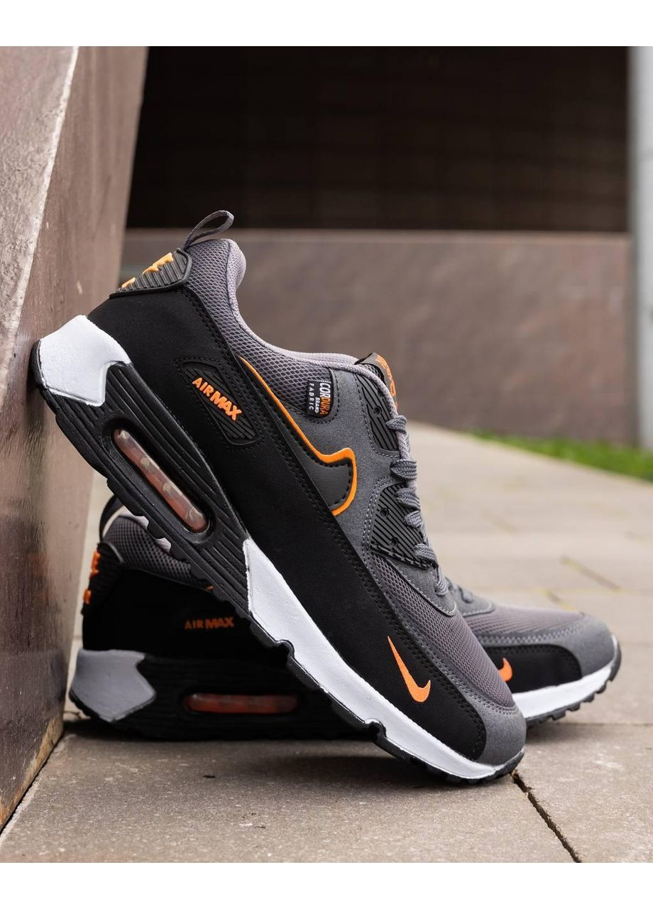 Белые демисезонные кроссовки мужские nike air max 90 silver orange найк аир макс 90 No Brand
