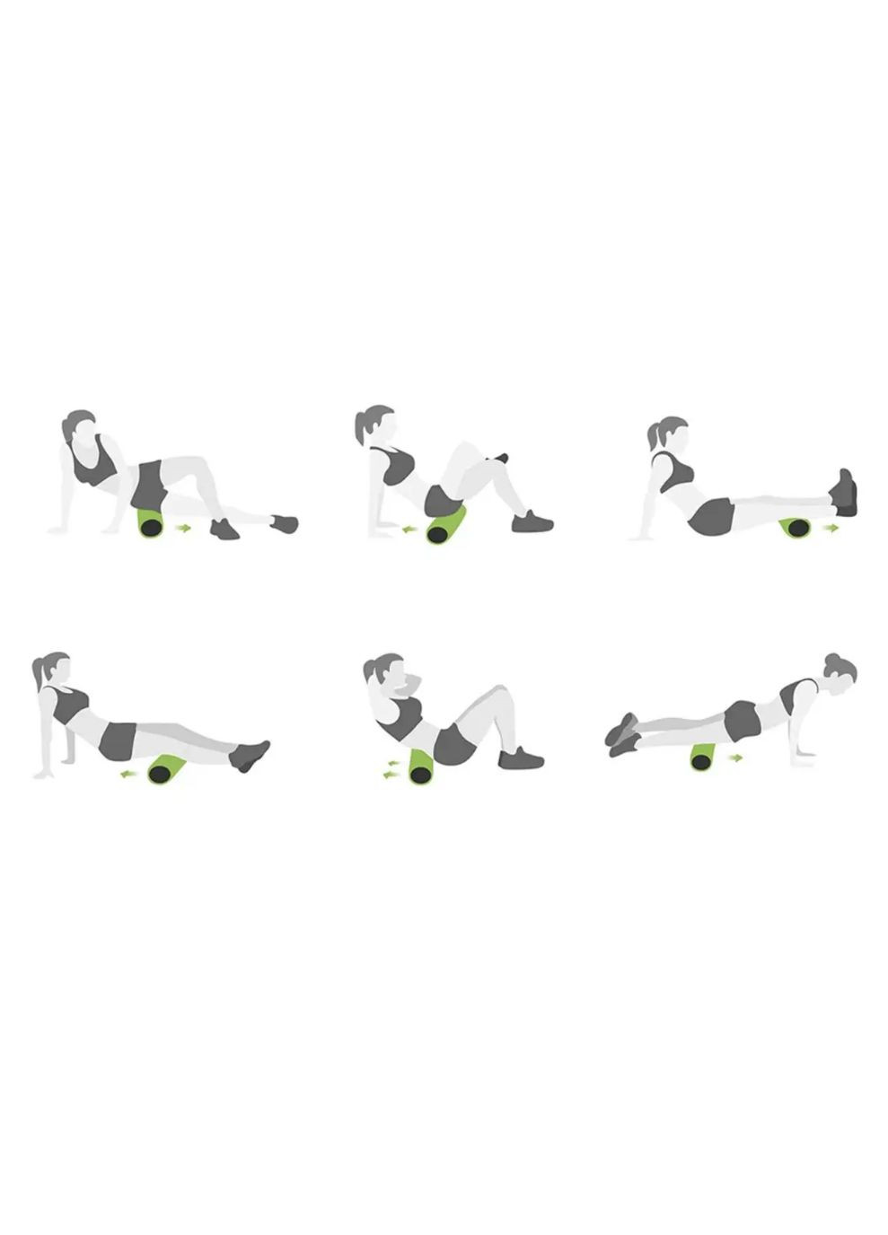 Массажный ролик для йоги полый EVA, 33 *14 см (ролик для спины) серый No Brand (360550758)