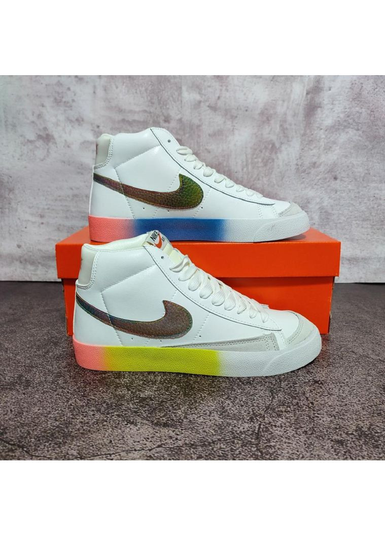 КРОССОВКИ ЖЕНСКИЕ NIKE BLAZER MID 77 MULTICOLOR НАЙК БЛЕЙЗЕР No Brand белые демисезоны (368867402)