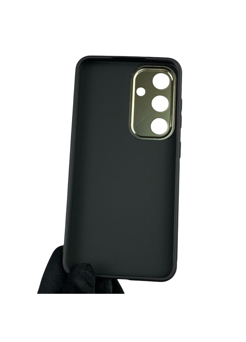 Чехол для Galaxy S24 (SM-S921B) кожаный с золотой окантовкой с защитой камеры на самсунг с24 чёрный Samsung (366022074)