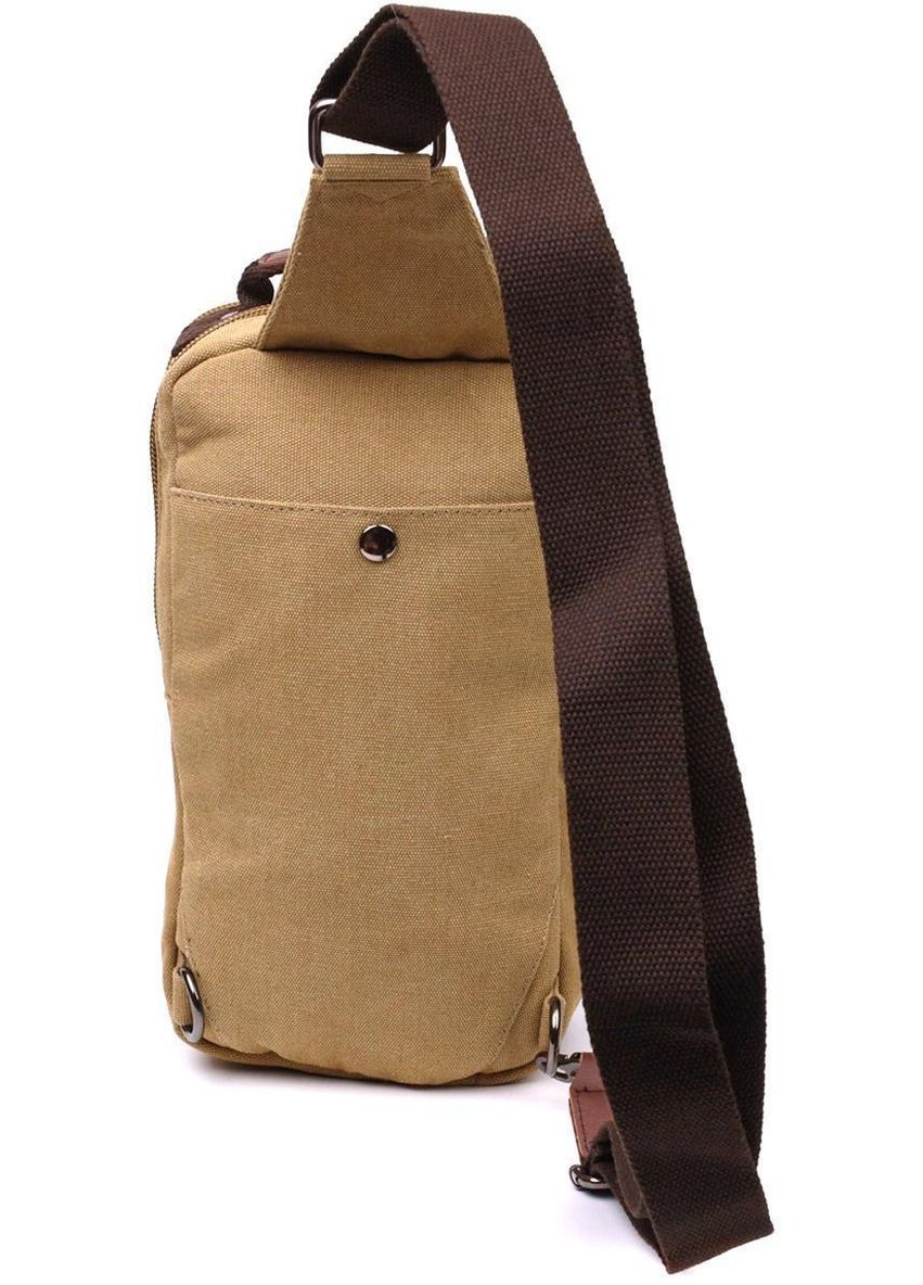 Сумка слінг чоловіча через плече на одну шлейку із міцного текстилю середня Пісочний 35736 Vintage (343339770)