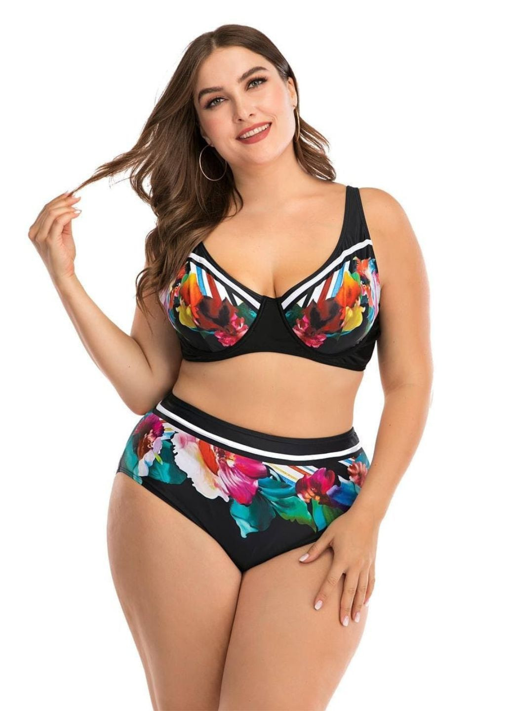 Комбинированный женский купальник раздельный No Brand