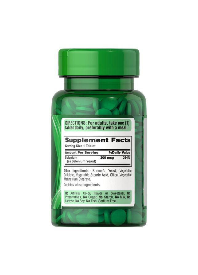 Витамины и минералы Selenium 200 mcg, 100 таблеток Puritans Pride (334706512)