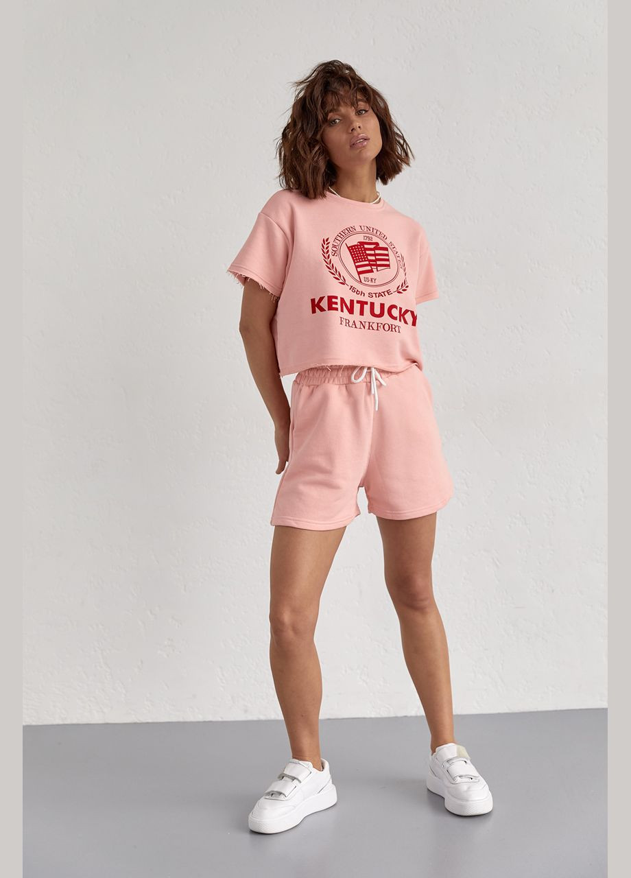 Жіночий спортивний комплект із шортами та футболкою Liton (296909165)