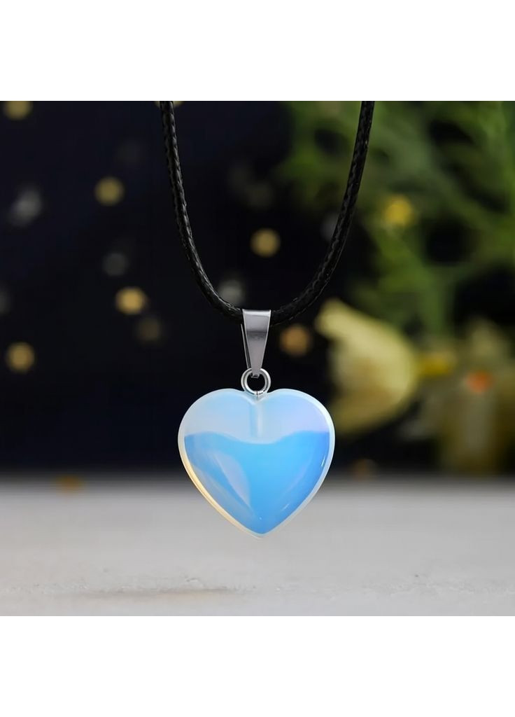 Подвеска сердце из опалового камня на шнурке No Brand (358691085)