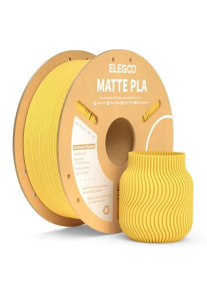 Філамент PLA Matte 1.75mm, екологічна паперова котушка, Жовтий, 1kg () Elegoo 50.203.0255 (377998043)
