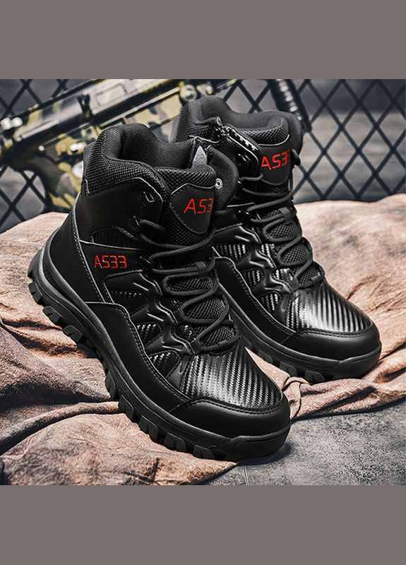 Ботинки тактические GZ706 Black р.44 мужские военные на шнуровке демисезонные Lesko (342118597)
