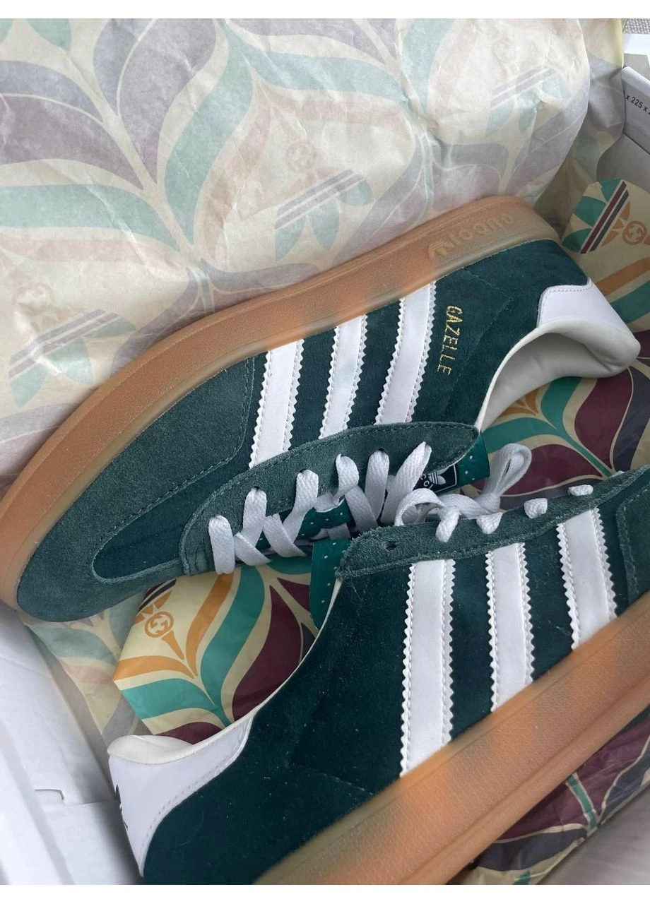 КРОСІВКИ ЖІНОЧІ ADIDAS GAZELLE X GUCCI GREEN АДІДАС ГАЗЕЛЬ ЗЕЛЕНІ No Brand зелені демісезони (392003286)