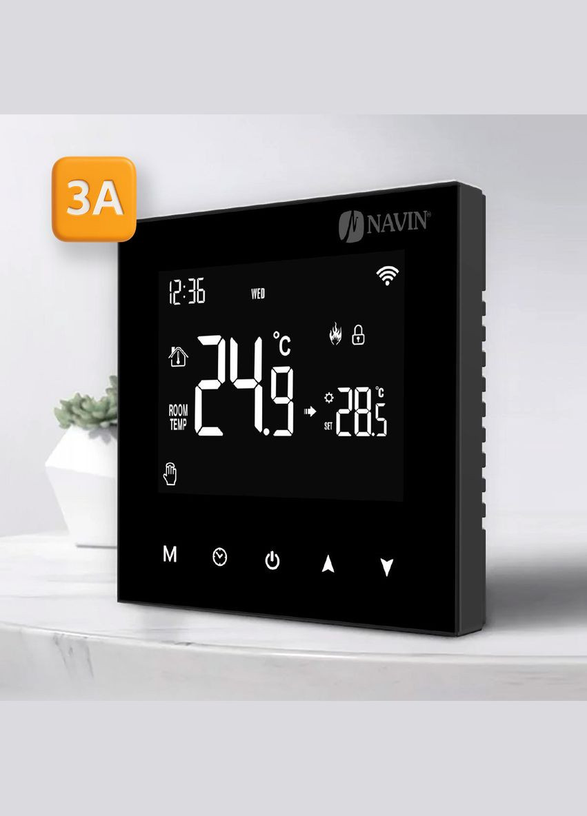Терморегулятор для котла опалення WT100 B-3А з Wi-Fi 24-204273-8686 Navin (303627852)