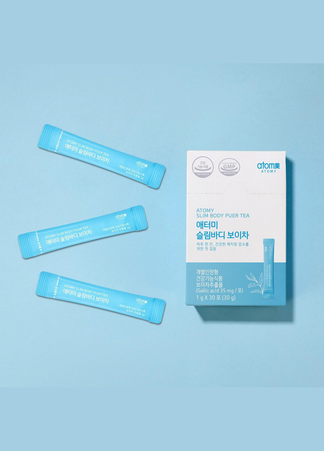 Китайський чай Пуер для схуднення та здоров'я Атоми (1 упаковка - 30 стіків). Slim Body Puer Tea. Корея. Atomy (303626842)