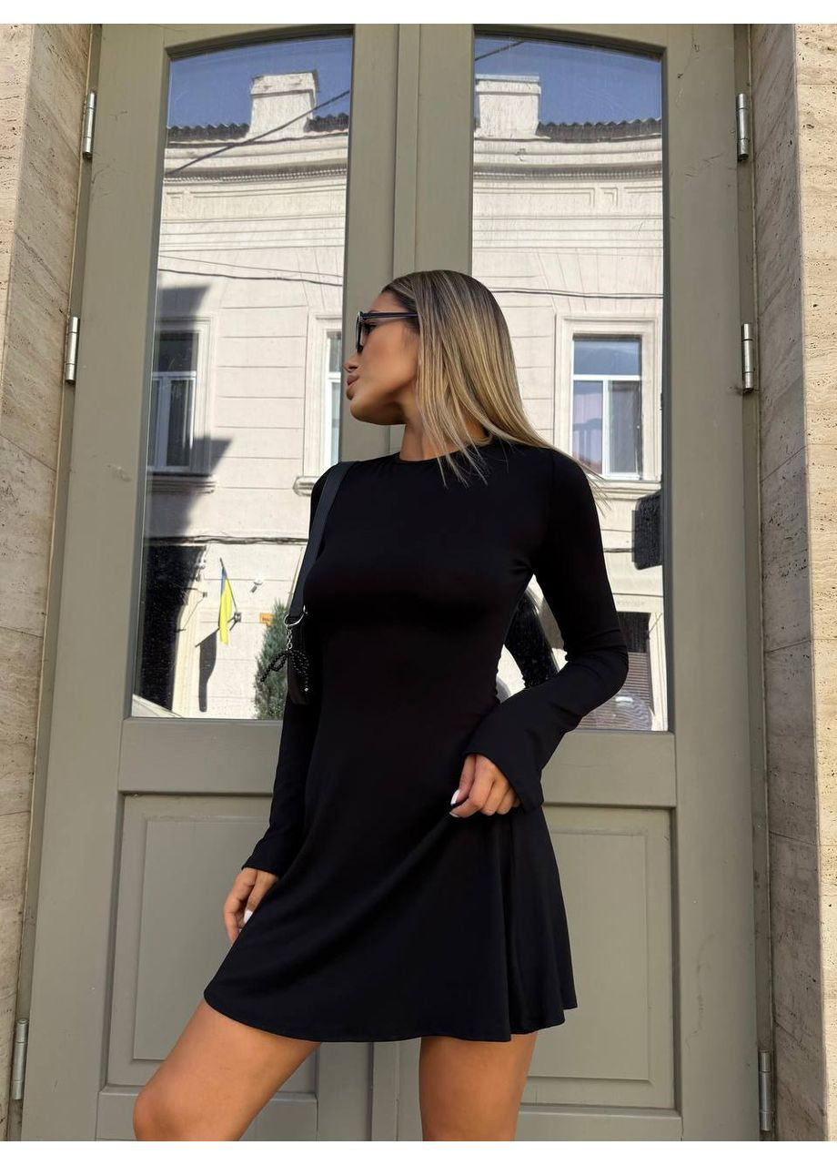 Чорна святковий, повсякденний, ділова, кежуал жіноча сукня міні Style Point однотонна