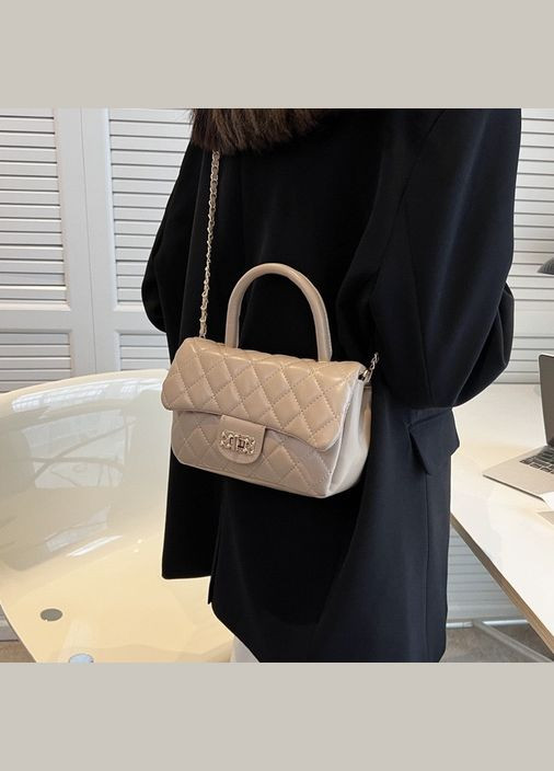 Женская классическая сумка 10363 кросс-боди с ручкой бежевая No Brand (306709513)