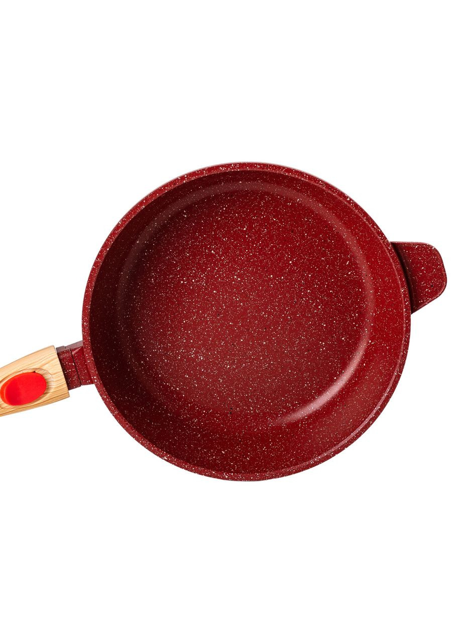 Алюминиевая глубокая сковорода (2,4 л) со стеклянной крышкой Ø 24 см Красный HP-4-463R MGC (353505511)