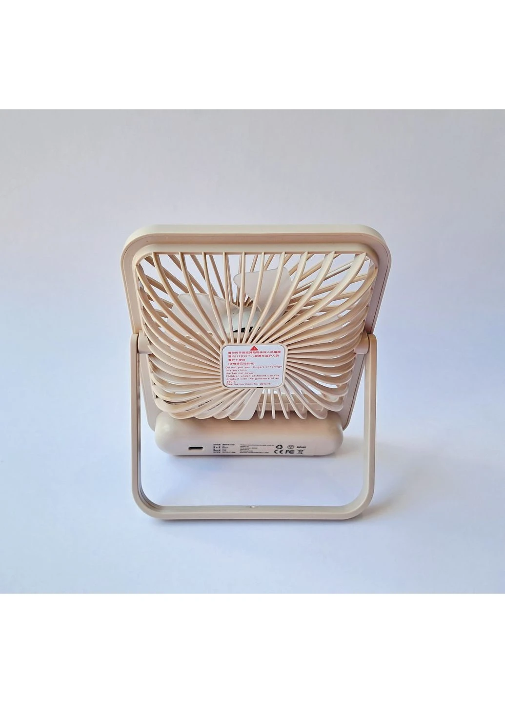 Вентилятор портативний акумуляторний USB Fan Q3-beige бежевий No Brand (329191988)