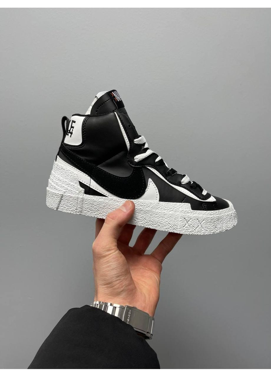 КРОСІВКИ ЖІНОЧІ NIKE BLAZER MID X SACAI BLACK WHITE НАЙК БЛЕЙЗЕР No Brand чорні демісезони (367173655)