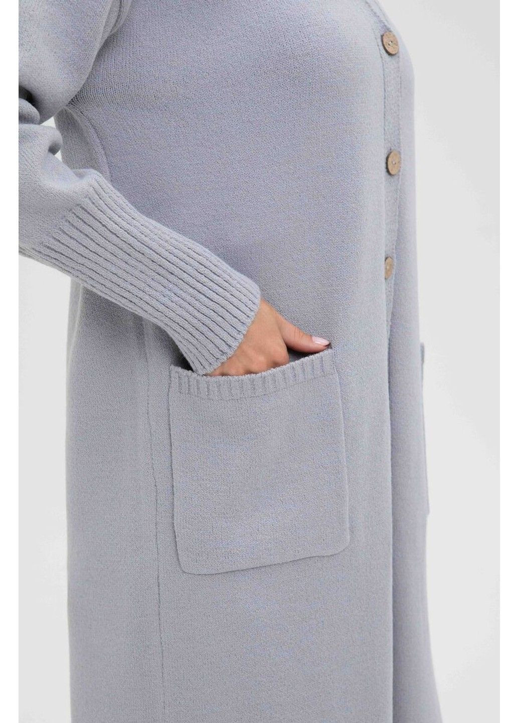 Светло-серый демисезонный кардиган Sewel