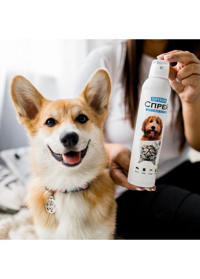 SUPERIUM Спрей 300 мл для собак і кішок протипаразитарний засіб від бліх і кліщів захист від комах ProDobro (373221486)