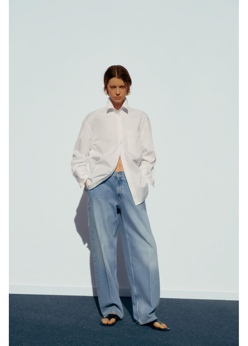 Формована сорочка оверсайз Zara (354816948)