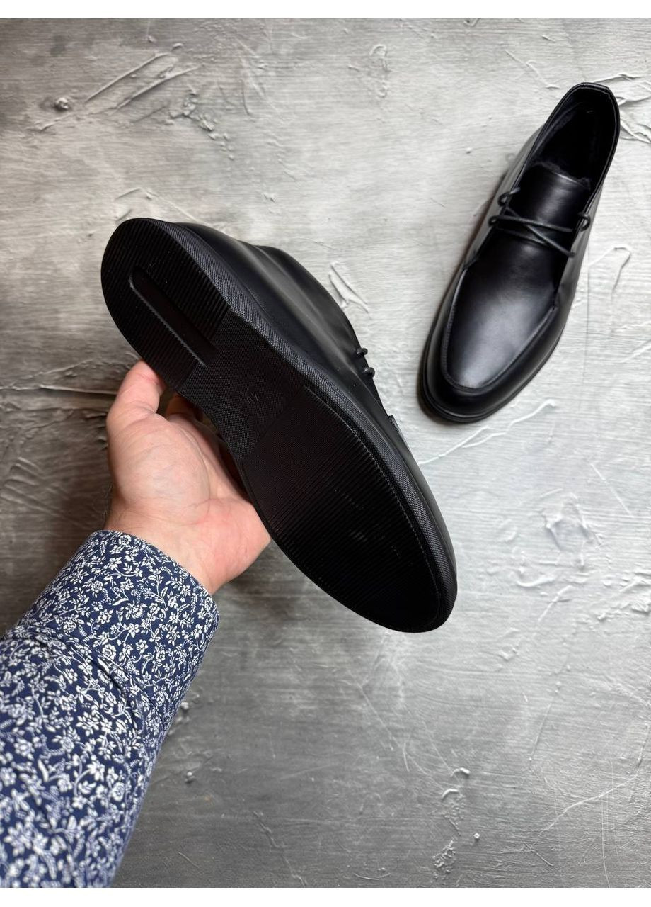 Черные супер новинка! мужские зимние лоферы люкс качество натуральная кожа No Brand