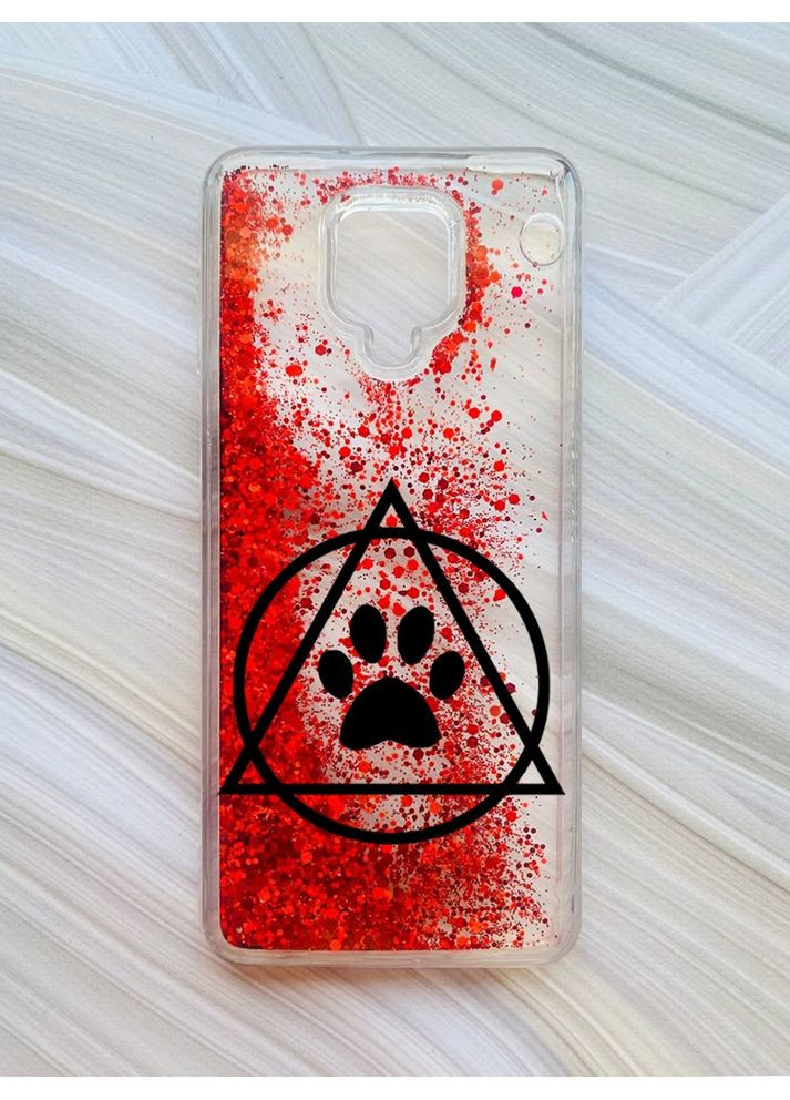 Чехол с плавающими блестками на Xiaomi Redmi Note 9 Pro/9 Pro Max/9S Логотип квадроберов (принт 394) Creative (355390774)