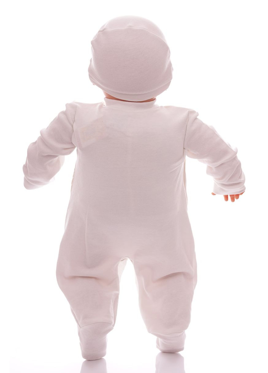 Человечек с шапочкой для мальчика интерлок Ангелочек молочный 62 см (40418) BABYKROHA (297197494)