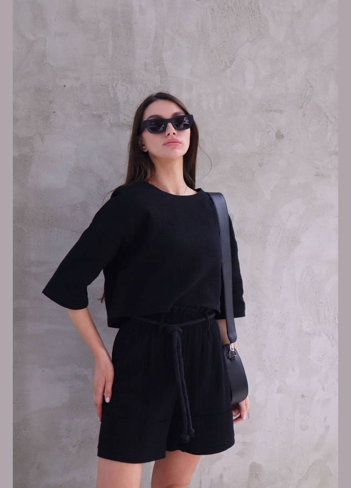 Женский комплект из муслина Reload - Summer, черный No Brand (322700780)